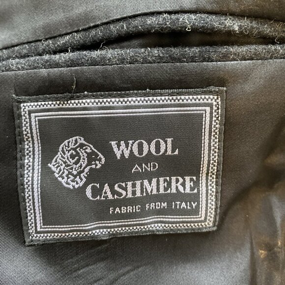 Como Milano Men Wool Cashmere Blazer 46R Italian Fabric Luxury 3 Button Charcoal - Picture 15 of 16